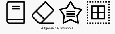 Icon Set Allgemeine Symbole in Konturdarstellung
