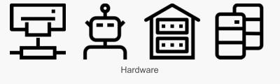 Icon Set Hardware in Konturdarstellung