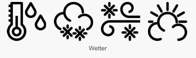 Icon Set Wetter in Konturdarstellung
