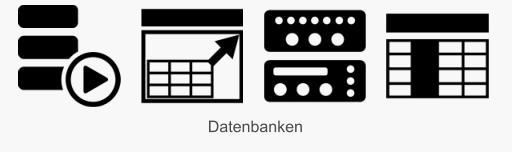 Formen Icon Set Datenbanken