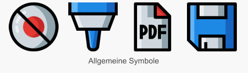 Icon Set Allgemeine Symbole in Konturdarstellung mit Füllung
