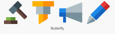 Icon Sets im Grafikstil Butterfly
