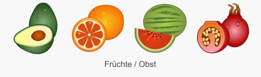 Icon Set Früchte / Obst im klassischen Grafikstil
