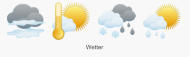 Icon Set Wetter im klassischen Grafikstil